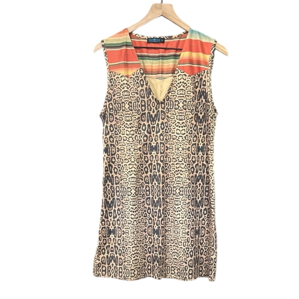 Fashion Express Sleeveless Leopard Print Mini Dress Size Medium